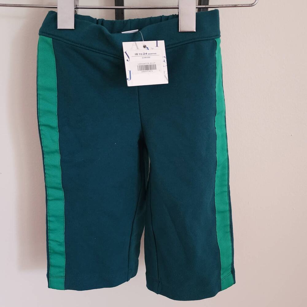 new janie and jack green wide leg toddler sweat pants 18-24 months